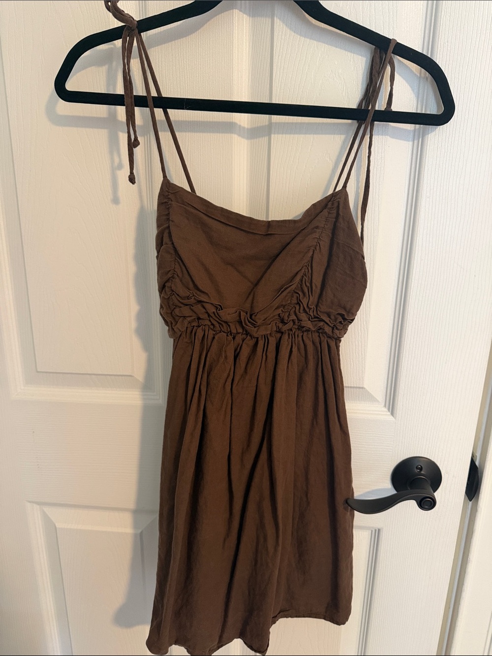 Brown Spaghetti-Strap Sundress
